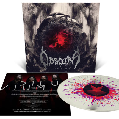 Obscura | Diluvium Bone White with Purple, Silver and Blood Red Splatter Vinyl